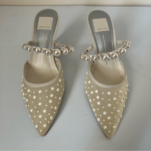 Dolce Vita Katik Embellished Pointed Toe High Heel Pumps size 6 wide - Picture 4 of 9